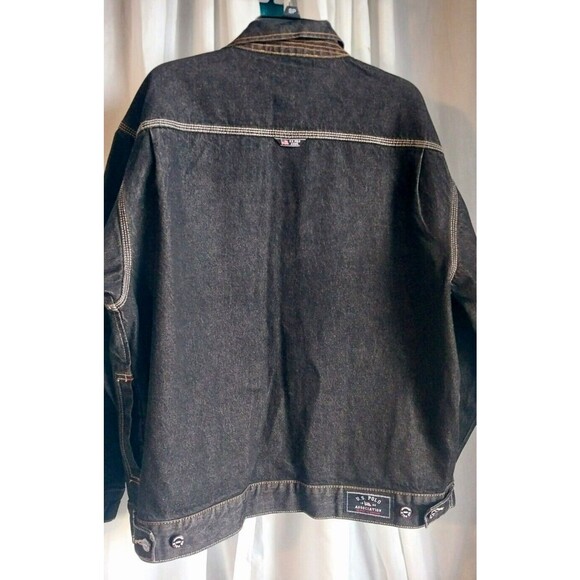 U.S. Polo Association Men's Black Embroidered Jean Denim Jacket Large - Picture 3 of 13